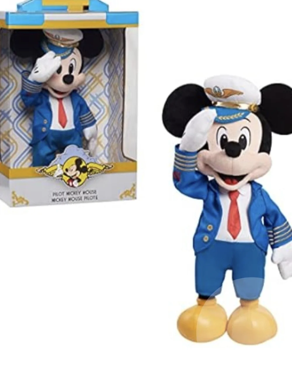 Pilot Mickey Mouse Plush in Blue Uniform 15 Inches Brand New